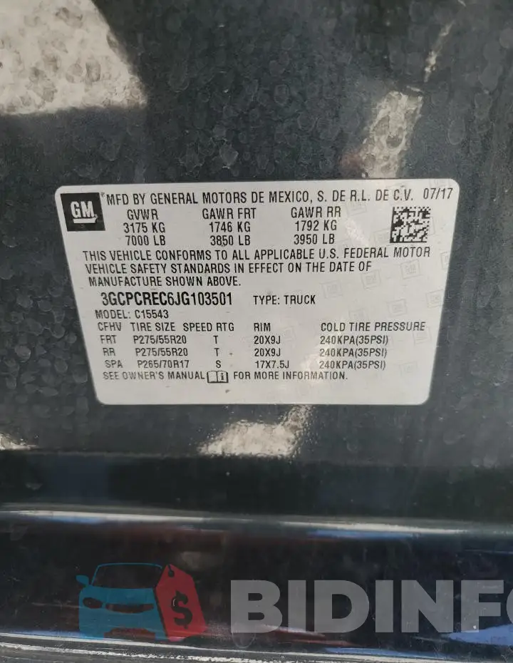 3GCPCREC6JG103501 Photo# 13