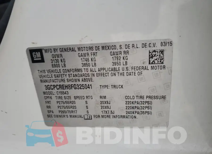 3GCPCREH8FG325041 Photo# 12