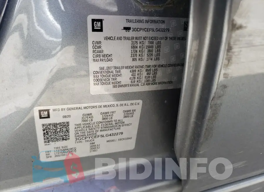 3GCPYCEF5LG432279 Photo# 12