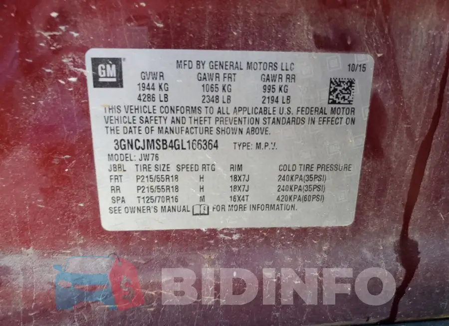 3GNCJMSB4GL166364 Photo# 13