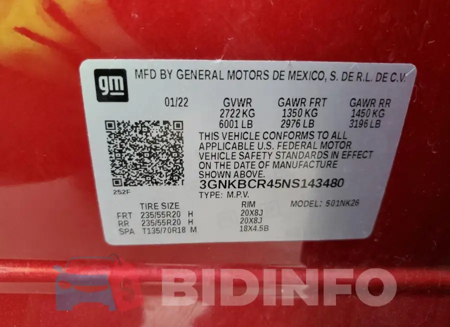 3GNKBCR45NS143480 Photo# 13