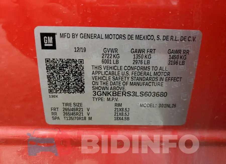 3GNKBERS3LS603680 Photo# 12