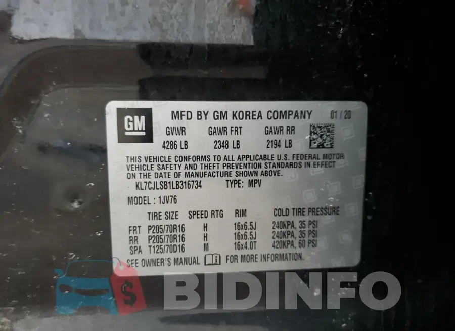 KL7CJLSB1LB316734 Photo# 12