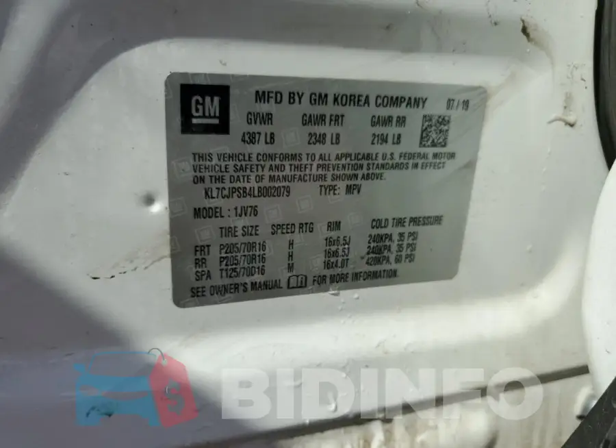 KL7CJPSB4LB002079 Photo# 14