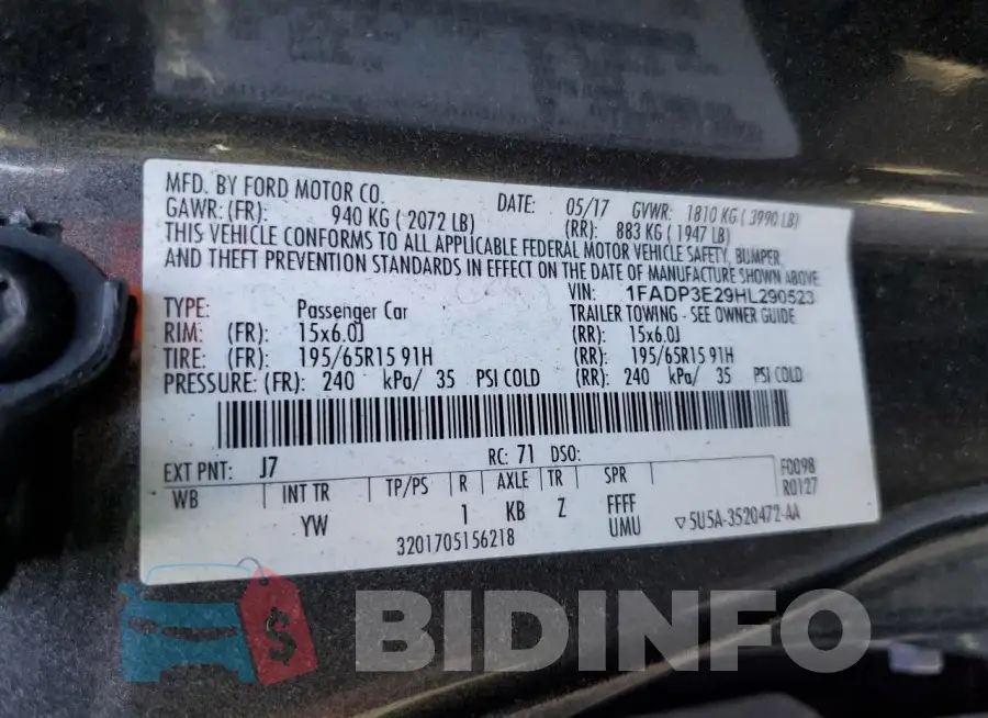 1FADP3E29HL290523 Photo# 13
