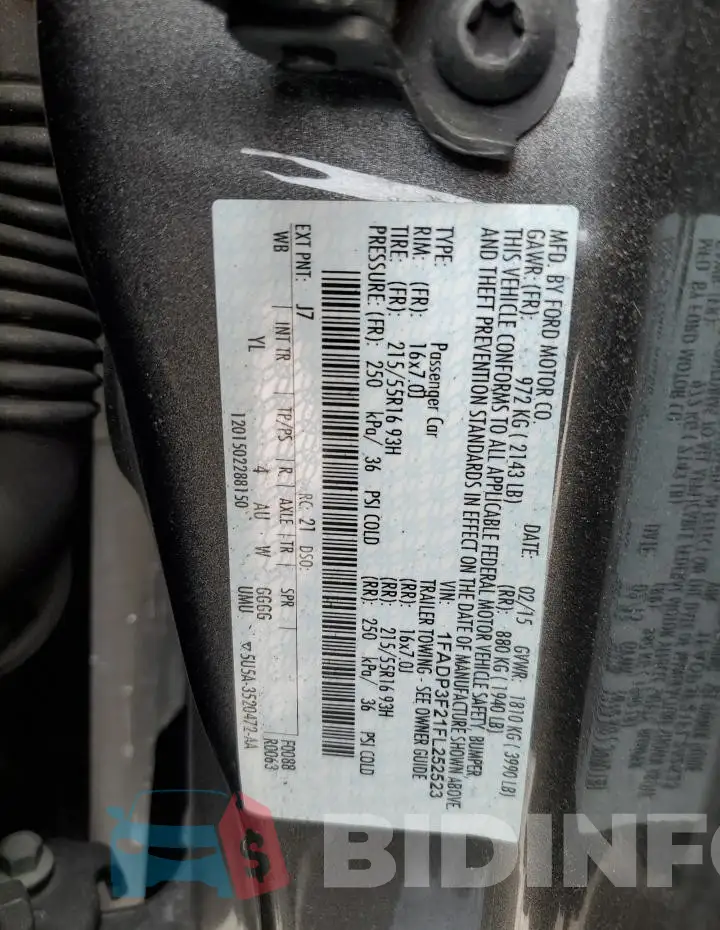 1FADP3F21FL252523 Photo# 12