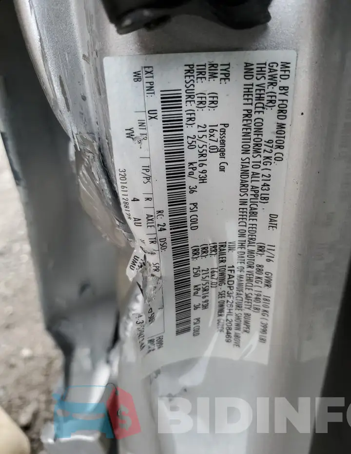 1FADP3F26HL208469 Photo# 12