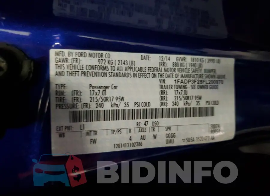 1FADP3F28FL200970 Photo# 13
