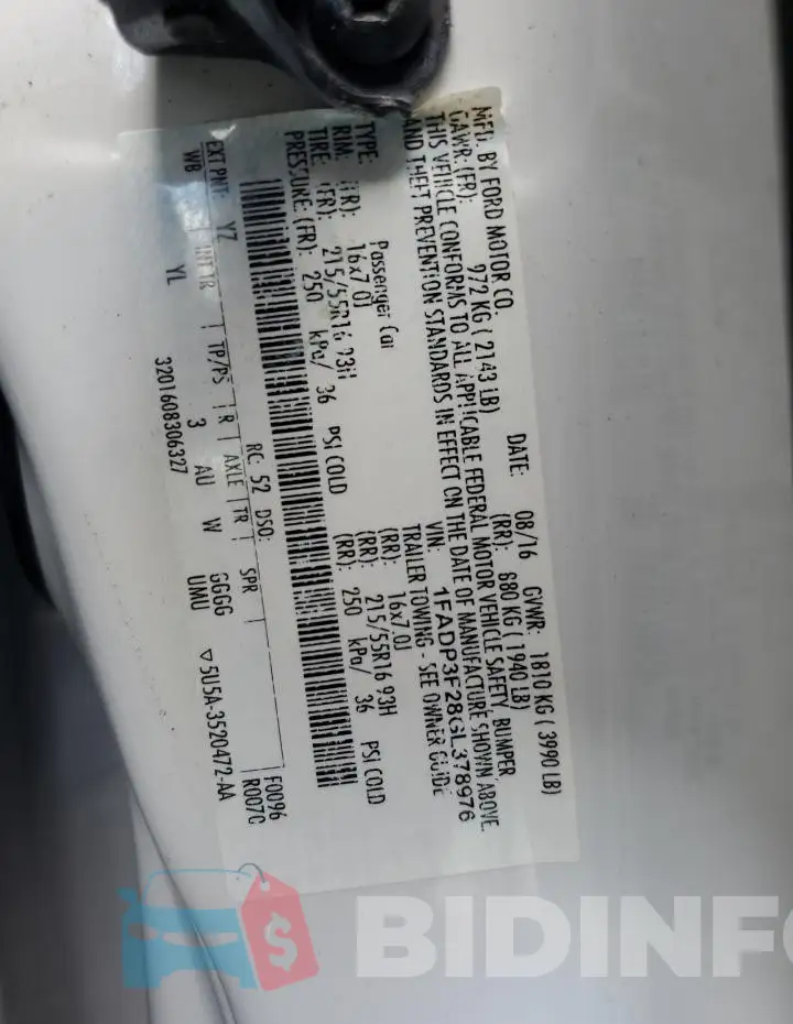 1FADP3F28GL378976 Photo# 12