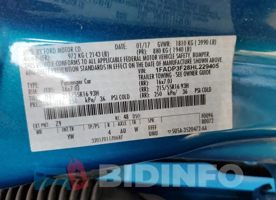 1FADP3F28HL229405 Photo# 12