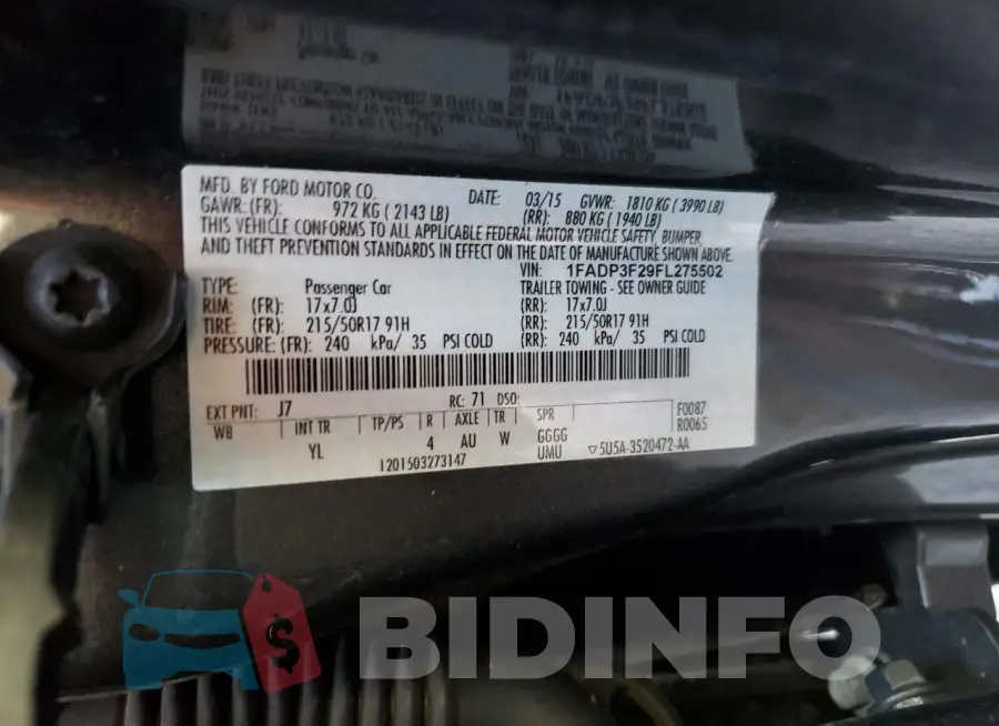 1FADP3F29FL275502 Photo# 12