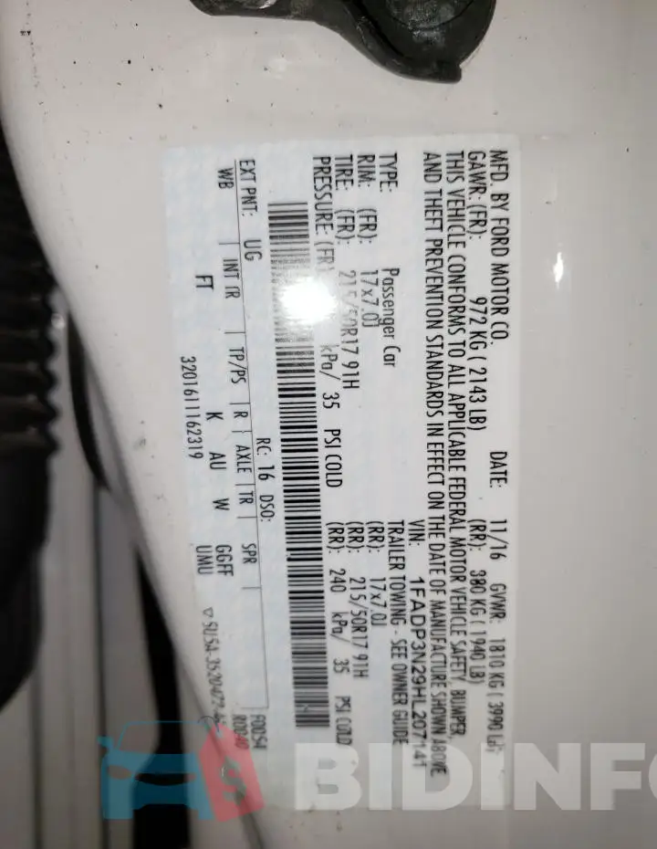 1FADP3N29HL207141 Photo# 13