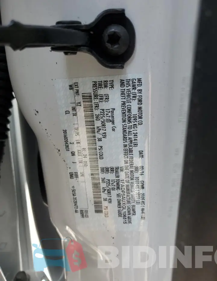 1FADP5AUXGL106515 Photo# 13