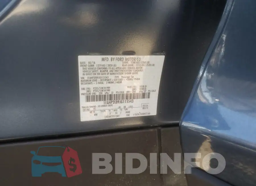 1FAHP2E89JG115543 Photo# 12