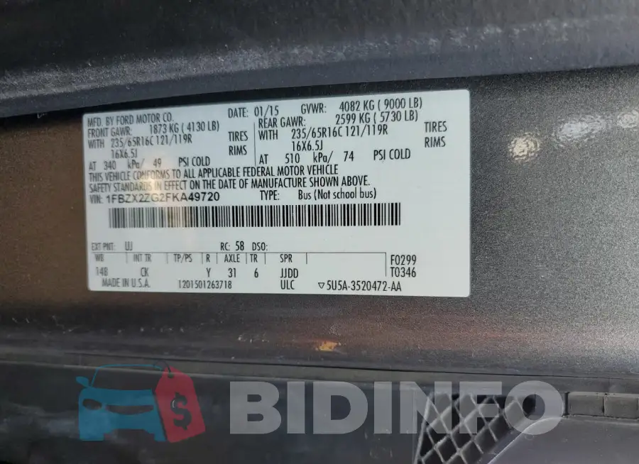 1FBZX2ZG2FKA49720 Photo# 13