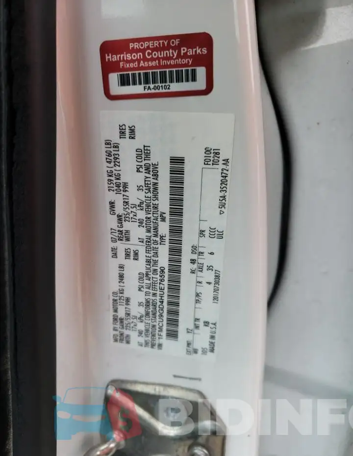 1FMCU9GD4HUE76590 Photo# 13