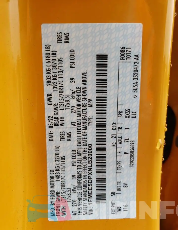 1FMEE5DPXNLB20000 Photo# 12