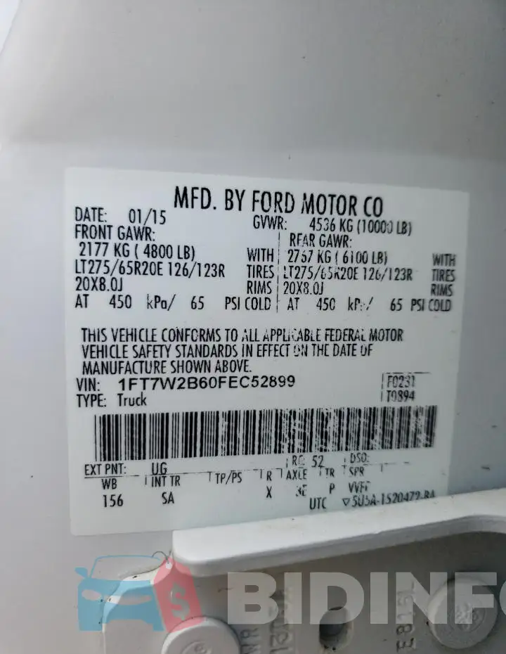 1FT7W2B60FEC52899 Photo# 12