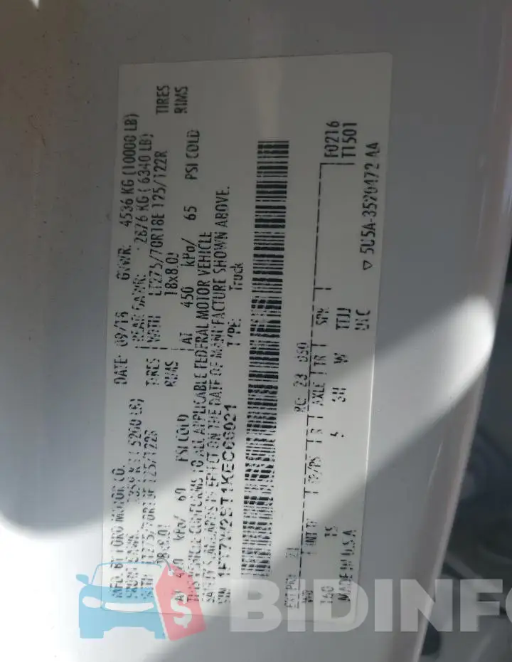 1FT7W2BT1KEC66021 Photo# 12