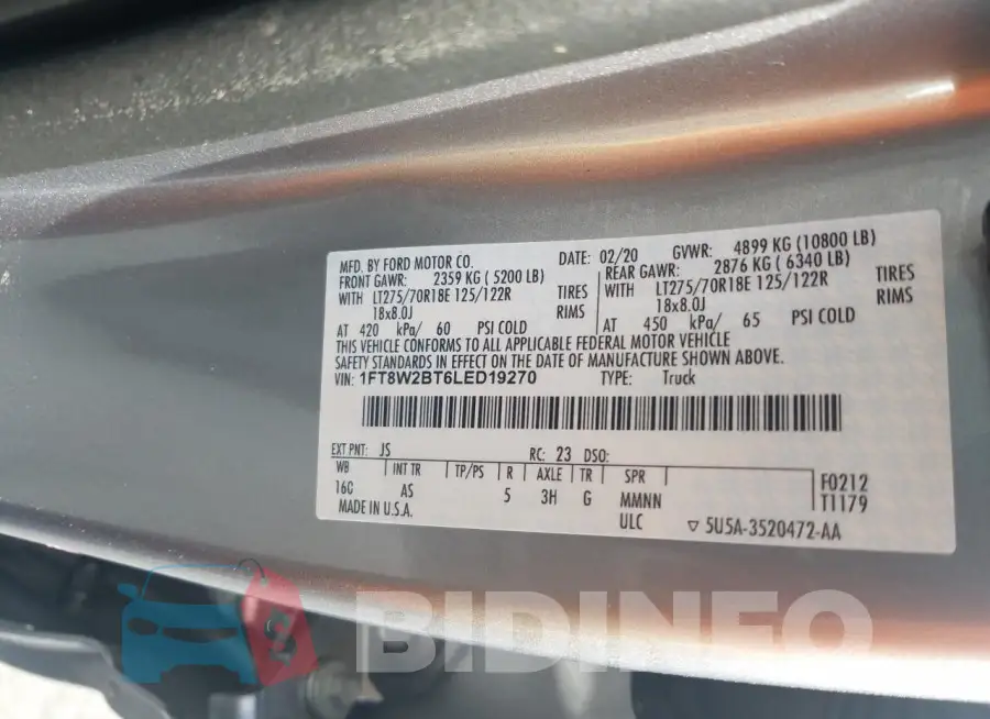 1FT8W2BT6LED19270 Photo# 10
