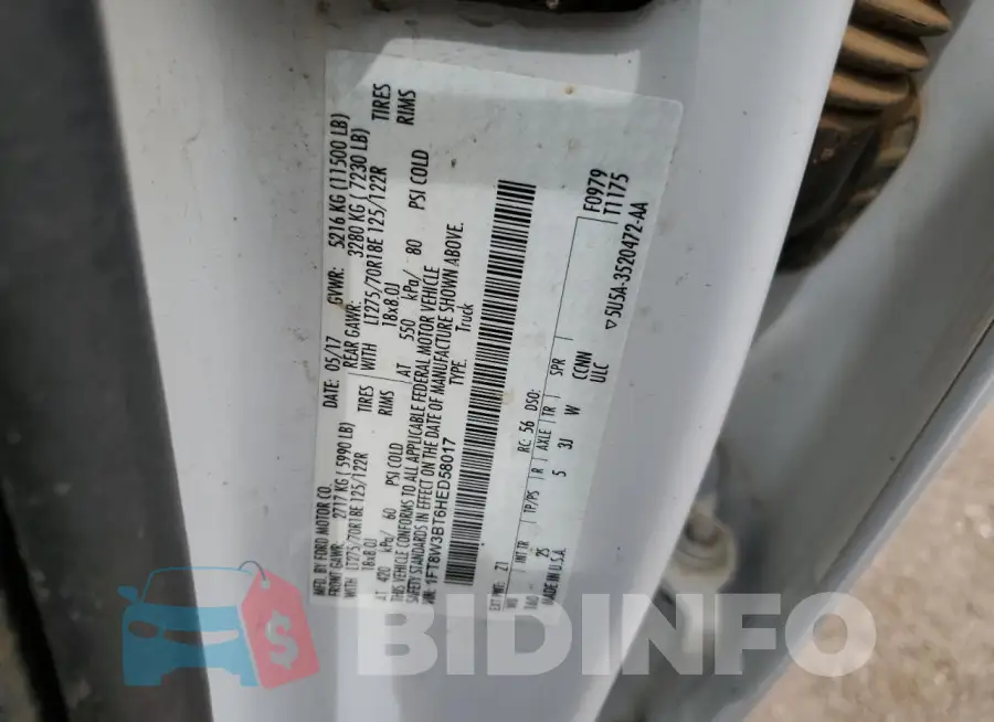 1FT8W3BT6HED58017 Photo# 12