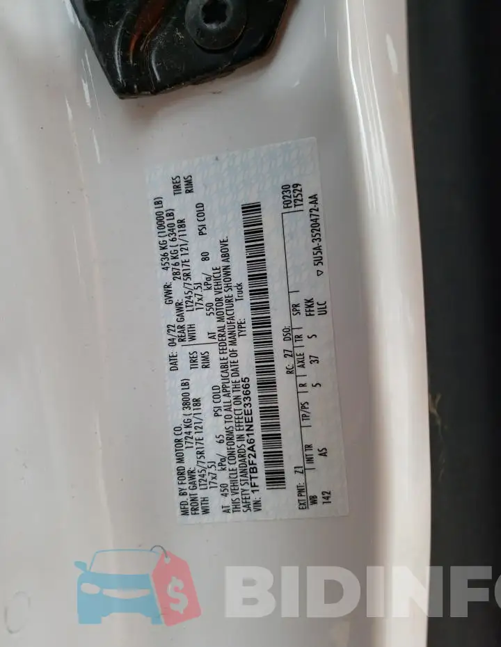 1FTBF2A61NEE33665 Photo# 12