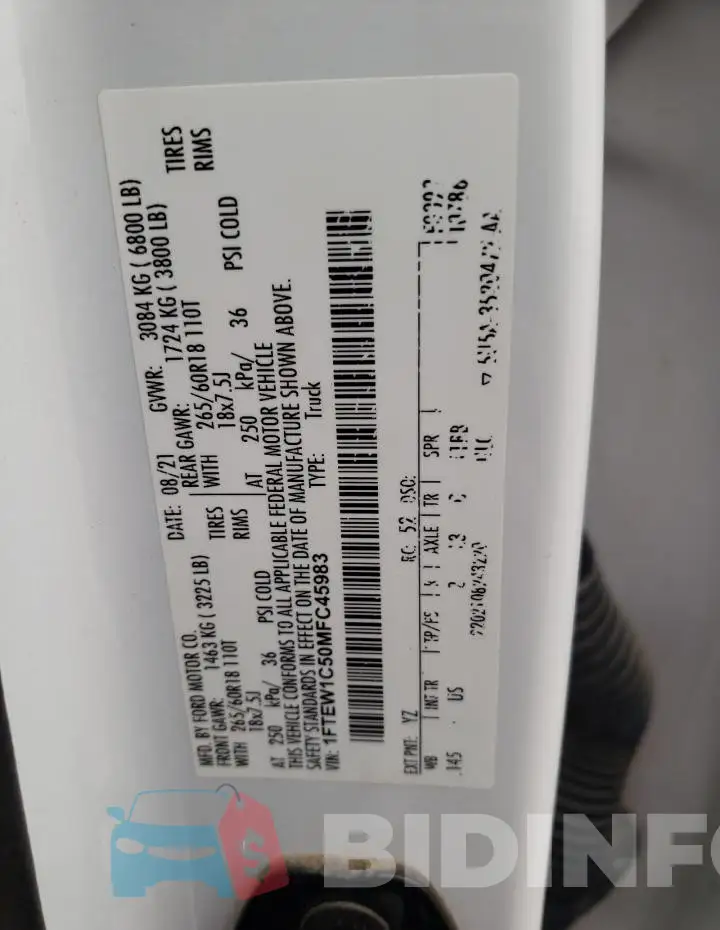 1FTEW1C50MFC45983 Photo# 12