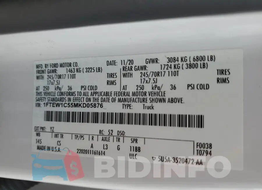 1FTEW1C55MKD05876 Photo# 12