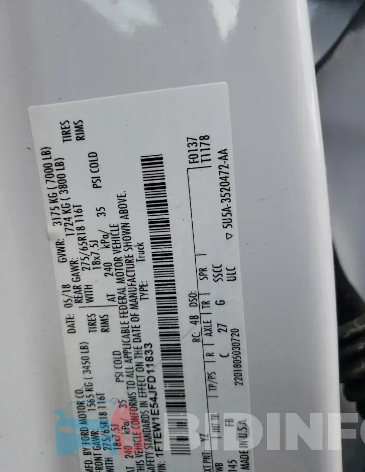 1FTEW1E54JFD11833 Photo# 12