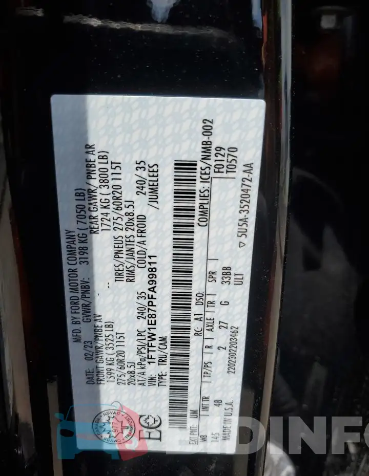 1FTFW1E87PFA99811 Photo# 12
