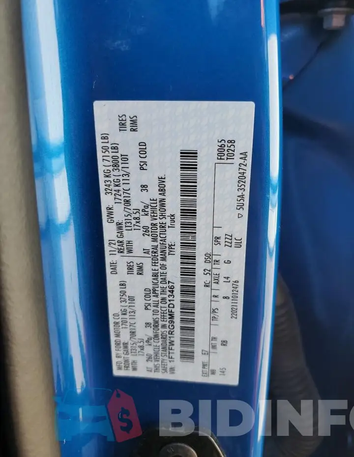 1FTFW1RG9MFD13467 Photo# 12