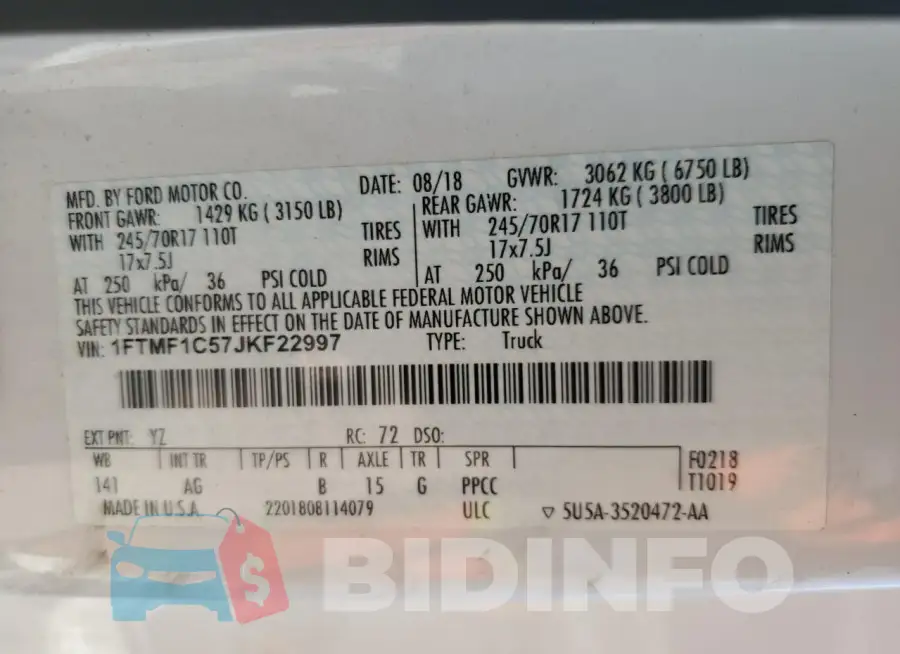 1FTMF1C57JKF22997 Photo# 13