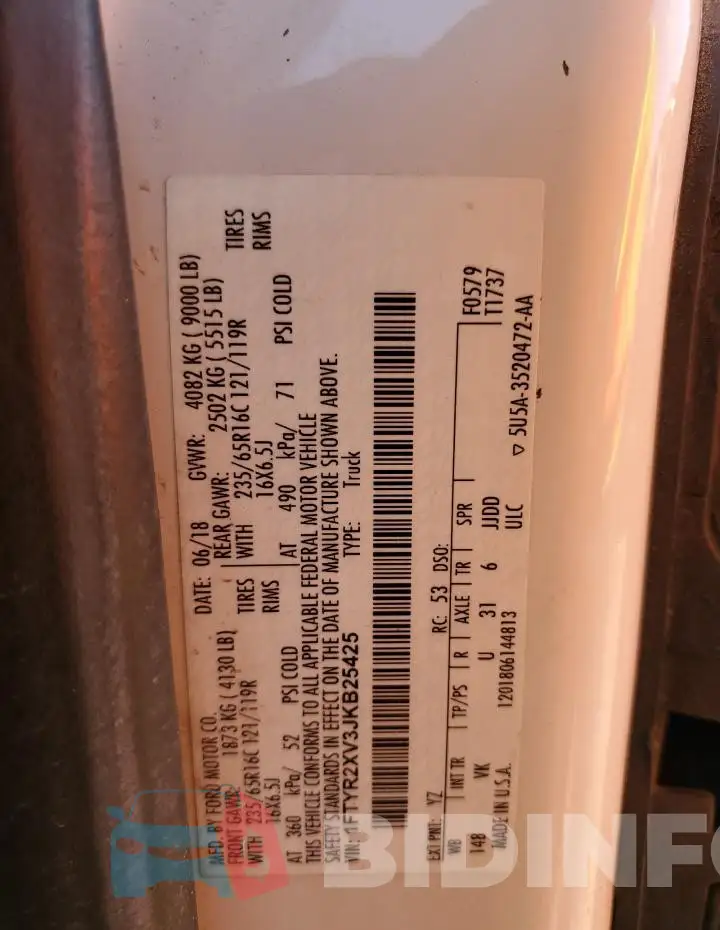 1FTYR2XV3JKB25425 Photo# 12