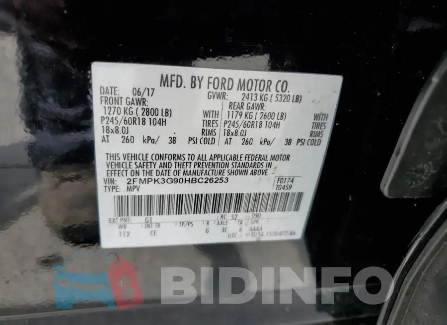 2FMPK3G90HBC26253 Photo# 13