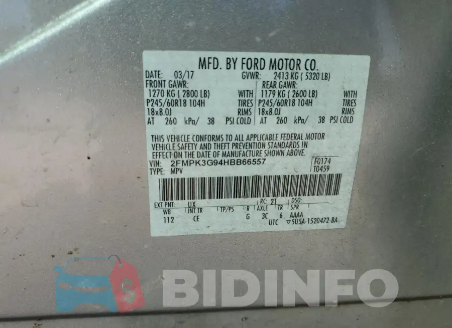 2FMPK3G94HBB66557 Photo# 13