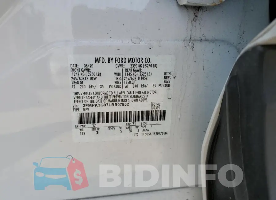 2FMPK3G97LBB07852 Photo# 12