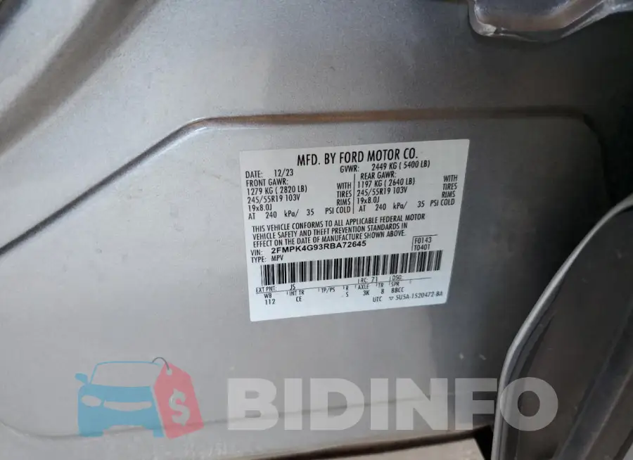 2FMPK4G93RBA72645 Photo# 12
