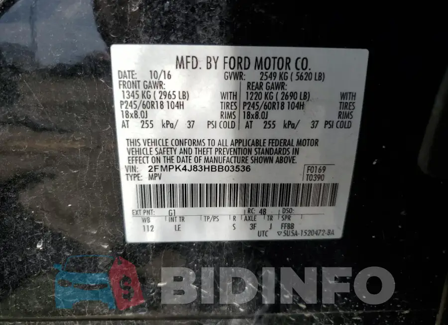 2FMPK4J83HBB03536 Photo# 12