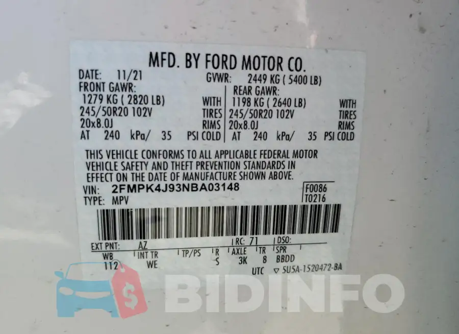2FMPK4J93NBA03148 Photo# 12