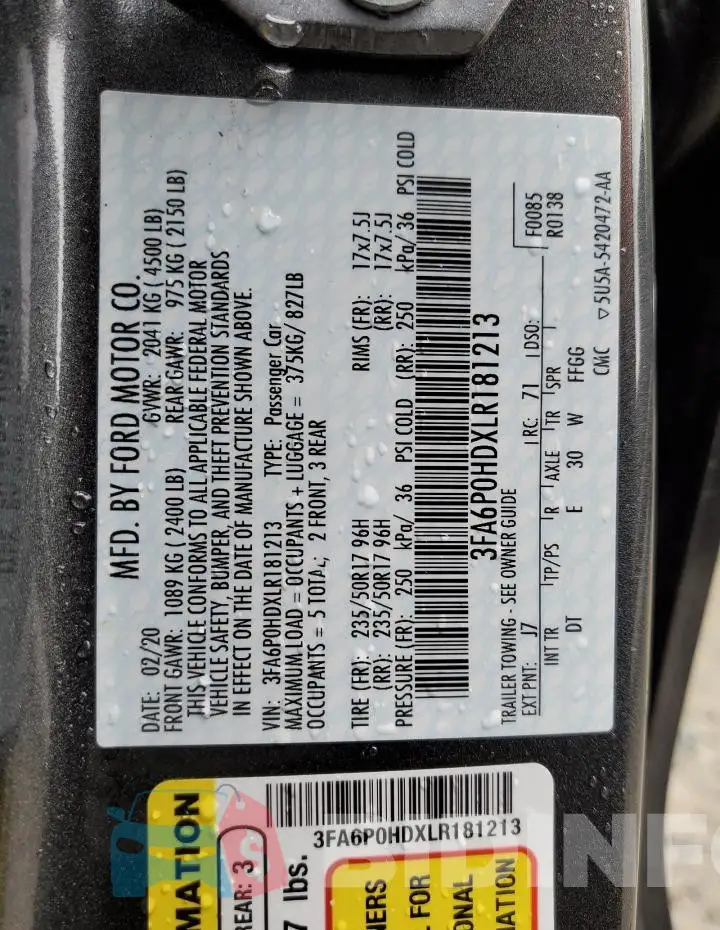 3FA6P0HDXLR181213 Photo# 12