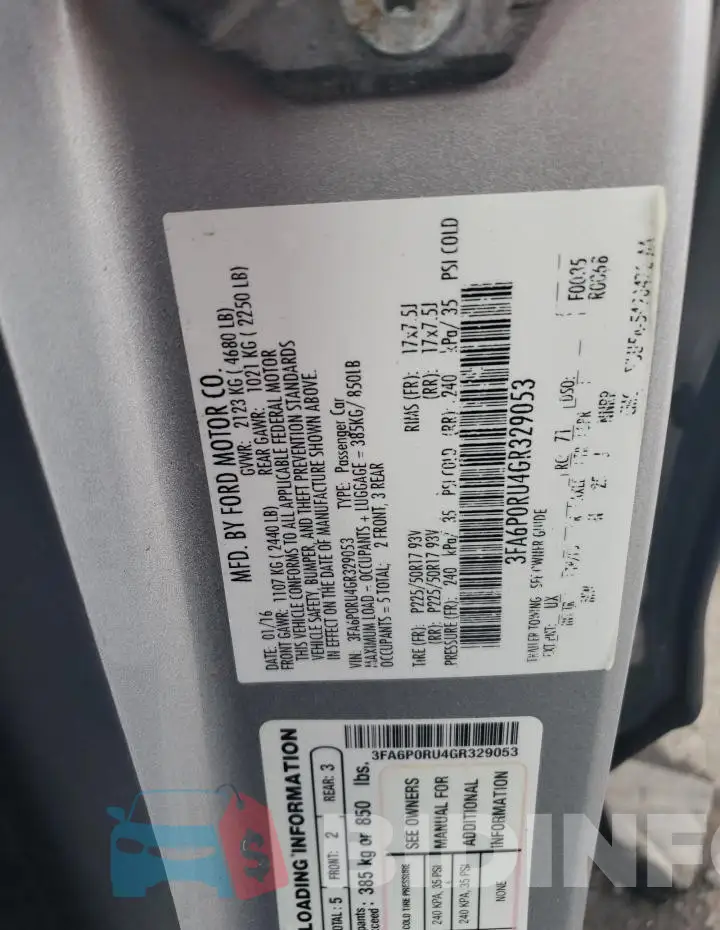 3FA6P0RU4GR329053 Photo# 12