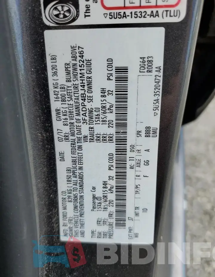 3FADP4BJ4HM152467 Photo# 12