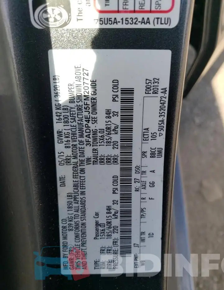 3FADP4EJ5FM207727 Photo# 12