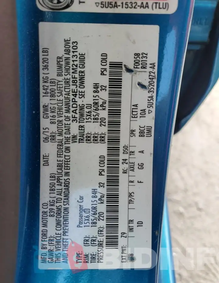 3FADP4EJ8FM213103 Photo# 12