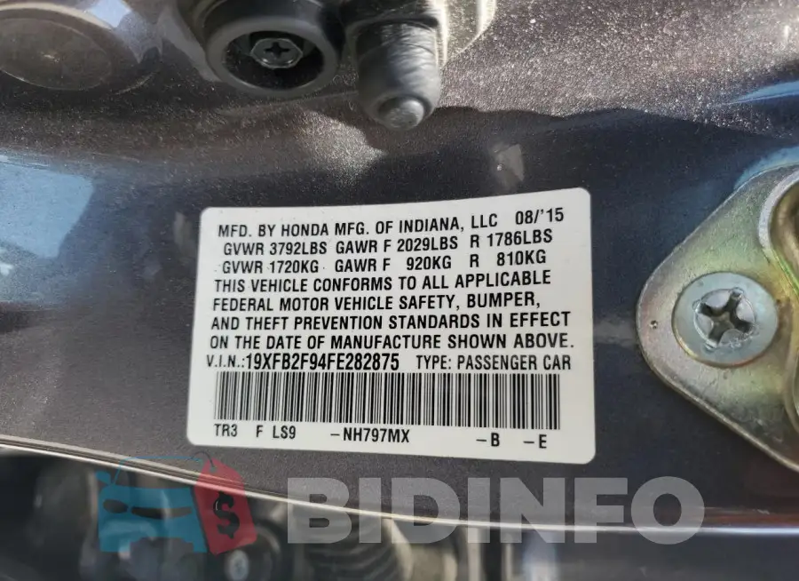19XFB2F94FE282875 Photo# 12