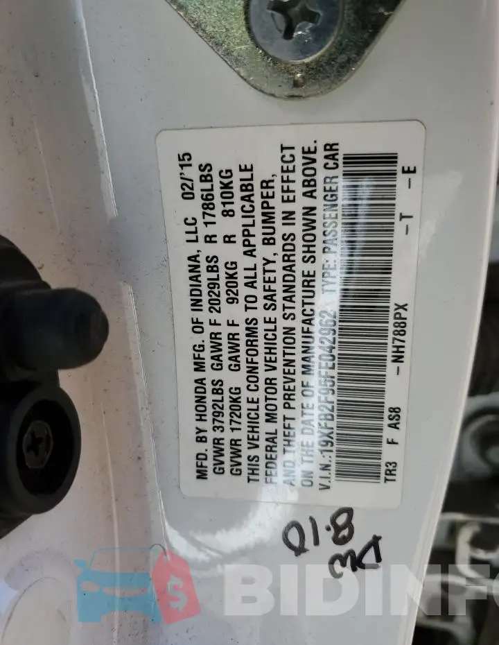 19XFB2F95FE042962 Photo# 12