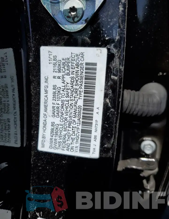 1HGCV1F12JA055020 Photo# 12