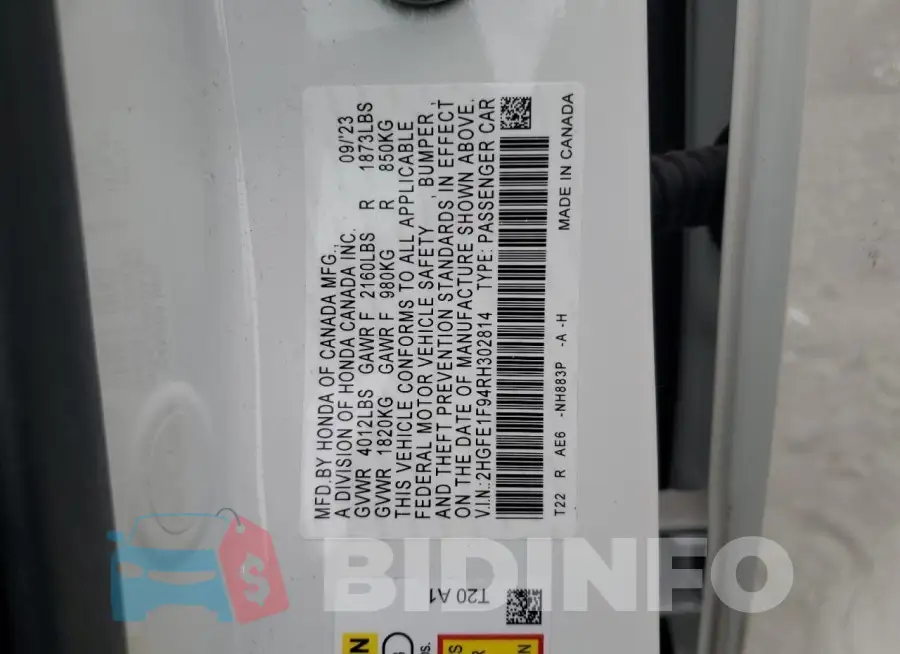 2HGFE1F94RH302814 Photo# 12