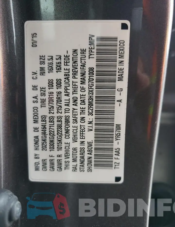 3CZRM3H3XFG701008 Photo# 12