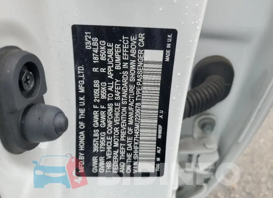 SHHFK7H45MU220678 Photo# 12
